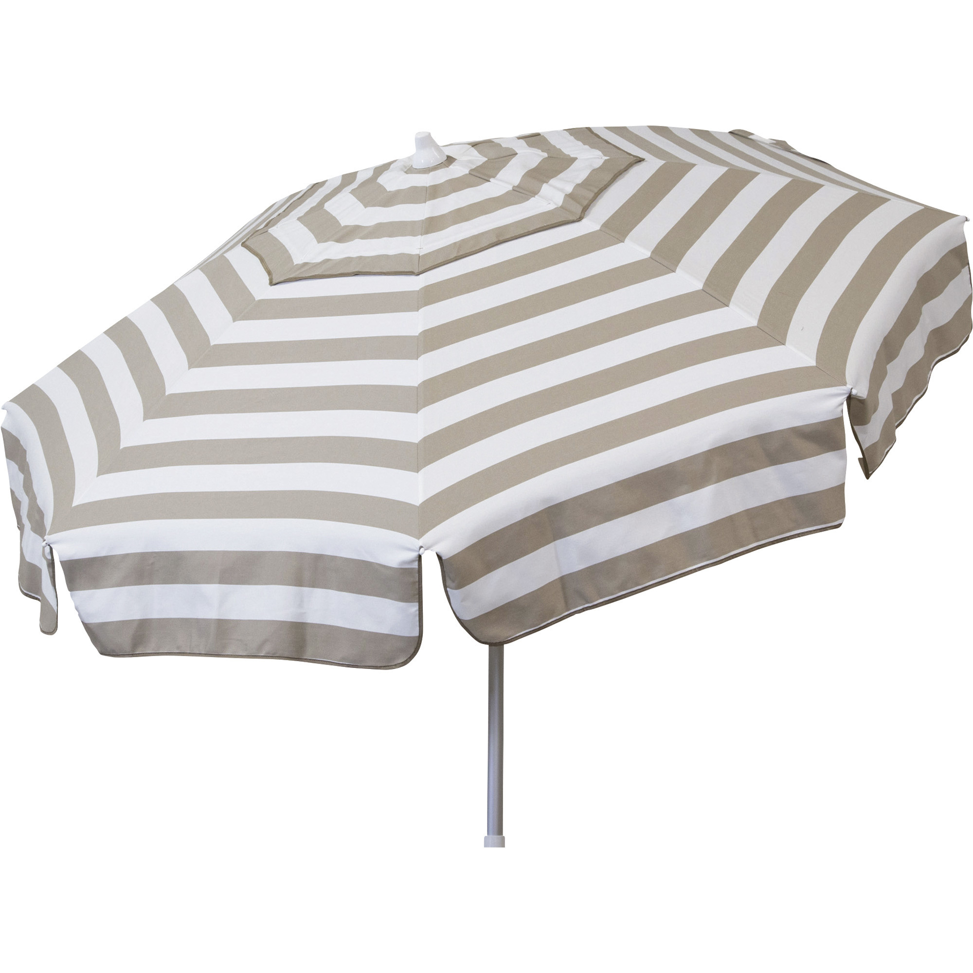 DestinationGear Italian Umbrella, Brown/White Stripes, 6ft. Diameter x 94in.H, Model# 1396